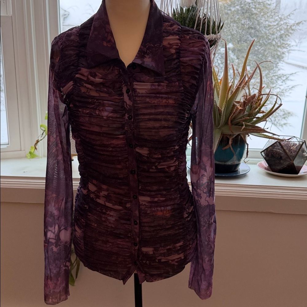Anthropologie pilcro button down purple shirt